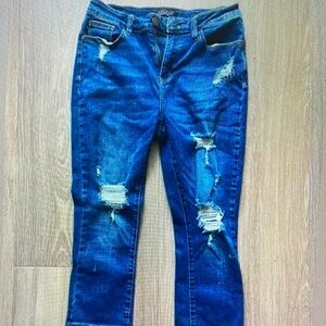 Judy Blue Medium Blue Distressed Skinny Jeans